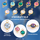 UNICRAFTALE 9pcs 9 Colors Glass Connector Charms 17.5mm Flat Round Stainless Steel Crystal Link Charm Rhinestone Diamond Linking Charm Connectors for Jewelry Making GLAA-UN0001-09-5