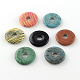 Colgantes de piedra mezclada de donut / disco teñido G-R338-M-1