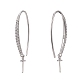 Rhodium Plated 925 Sterling Silver Micro Pave Cubic Zirconia Earring Hooks STER-F041-88P-2