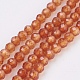Natürlicher Granat Perlen Stränge G-F568-142-2mm-1