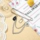 Faceted Teardrop & Alloy Flower Charm Safety Pin Brooch JEWB-BR00110-2