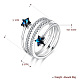 Anillos de puño con espiral de plata de ley ajustable 925 SWARJ-BB33793-A-6