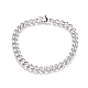 Unisex 304 Stainless Steel Curb Chain/Twisted Chain Bracelets STAS-D0002-40P-1