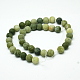 Chapelets de perles rondes en jade taiwan mat naturel G-M248-8mm-02-8