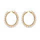 Orecchini a cerchio in ottone con perle di perle naturali EJEW-JE04565-10