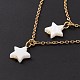 Synthetic Shell Star Pendant Double Layer Necklaces and Dangle Stud Earrings SJEW-F217-01B-G-6
