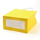 純色クラフト紙袋  ギフトバッグ  ショッピングバッグ  紙ひもハンドル付き  長方形  ゴールド  27x21x11cm AJEW-G020-C-13-3