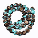 Brins de perles de bronzite naturelle et de turquoise synthétique assemblés G-S366-064-2