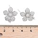 925 Sterling Silver with Cubic Zirconia Stud Earrings Findings EJEW-B038-09P-3