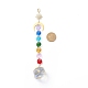 Galvanoplastie octogone perles de verre pendentif décorations HJEW-JM00775-01-2