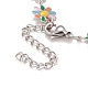 Enamel Daisy Link Chain Necklace NJEW-P220-01P-04-4