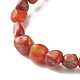 Bracciale elasticizzato con perline di diaspro rosso naturale per bambini BJEW-JB07031-08-4