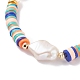 Bracelet extensible en perles naturelles avec perles heishi BJEW-TA00061-5