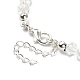 Bracelet à maillons en perles de verre avec fermoirs en alliage pour femmes BJEW-TA00310-02-3