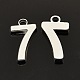 Rack Plated Zinc Alloy Number Charms PALLOY-A062-7S-NR-1