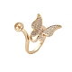 Оправа для кольца-манжеты из латуни с микропаве из кубического циркония в виде бабочки KK-A244-01H-G-1