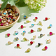 DICOSMETIC 150Pcs Crackle Glass Charms with Iron Findings Colorful Crystal Dangle Charms Small Round Drop Beads Charms with Golden Flower Beads Cap for Jewelry Making FIND-DC0001-50-5