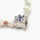 Bracelets de perles d'amazonite de fleurs naturelles BJEW-JB03858-03-2