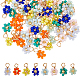 DICOSMETIC 80Pcs 8 Color Glass Seed Beaded Flower Charms FIND-DC0003-64-1