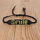 Слово улыбка ткацкий станок узор miyuki бисер браслеты для женщин BJEW-Z013-29-3