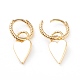 Brass Dangle Huggie Hoop Earrings EJEW-L234-002G-2