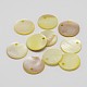 Dyed Natural Flat Round Shell Pendant SHEL-P003-04-2