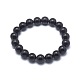 Synthetic Black Stone Bead Stretch Bracelets BJEW-K212-B-032-2