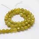 Faceted Round Natural Olive Jade Bead Strands X-G-L437-29-8mm-2