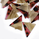 セルロースアセテート（樹脂）ビッグペンダント  ツートンカラーの  三角形  ゴールデンロッド  51.5x43x2.5mm  穴：1.5mm X-KY-S157-20B-2