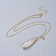 Natural Quartz Crystal Pendants Necklaces and Dangle Earrings Jewelry Sets SJEW-JS01026-2