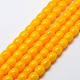 Imitation Amber Resin Drum Beads Strands for Buddhist Jewelry Making RESI-A009D-10mm-01-1