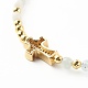 Bracelet en perles de zircone cubique croix pour fille femme BJEW-JB06848-04-5