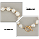 ANATTASOUL Natural Pearl Beaded Bracelet with Brass Clasp for Women BJEW-AN0001-05-3