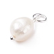 Amuletos de perlas de agua dulce cultivadas naturales de grado b PALLOY-JF01497-03-3