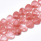 Chapelets de perles en verre de quartz de cerise G-S357-E02-14-1