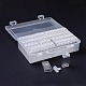 プラスチックビーズ収納ケース  小さな部品用  ハードウェアとクラフト  長方形  ホワイト  21x15.5x5.5cm CON-C009-04-6