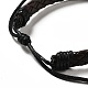 Bracelets de cordon tressé en similicuir pu pour femmes BJEW-M290-01K-4