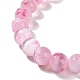 Bracelet extensible en perles rondes en sélénite naturelle teinte pour femmes BJEW-G697-02B-4