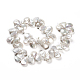 Tropfenförmige natürliche barocke Perlenstränge aus Keshi-Perlen PEAR-R015-02-2