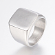304 Stainless Steel Signet Band Rings for Men RJEW-G091-16-21mm-P-1