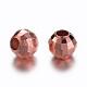 Rose Gold Brass Faceted Round Spacer Beads X-KK-E352-RG-2