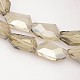 Faceted Polygon Electroplate Pearl Luster Plated Glass Beads Strands EGLA-P007-F03-2