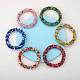 6 pièces 6 couleurs ensemble de bracelets extensibles au crochet en perles de verre BJEW-SZ0002-47-2