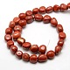 Pepite di fili di perle di diaspro rosso naturale G-P062-01-2
