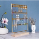 5-Tier Iron Earring Display Stands with Wooden Base PW-WG19928-01-2