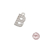 Real Platinum Plated Rhodium Plated 925 Sterling Silver Micro Pave Clear Cubic Zirconia Charms STER-P054-10P-B-1