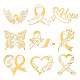 OLYCRAFT 9pcs 1.6x1.6 Inch Breast Cancer Awareness Ribbon Pattern Stickers Breast Cancer Prevention Self Adhesive Gold Stickers Metal Gold Stickers for Scrapbooks Resin Crafts Water Bottle Decoration DIY-WH0450-032-1