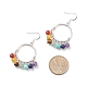 Natural & Synthetic Mixed Gemstone Chandelier Earrings EJEW-TA00105-4