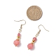 Натуральный родохрозит болтаться серьги EJEW-JE06631-02-4