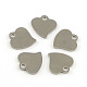 Heart 201 Stainless Steel Blank Tag Charms STAS-R071-11-1